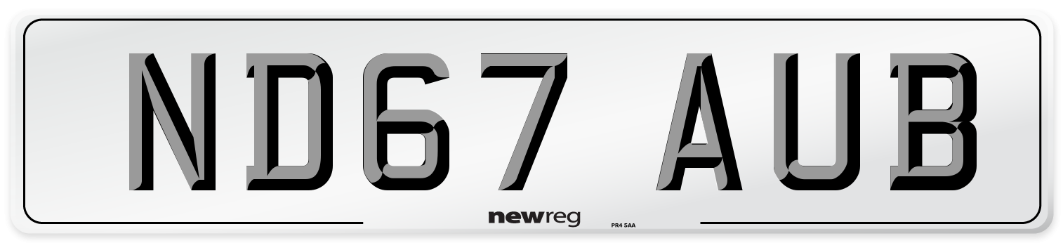 ND67 AUB Number Plate from New Reg